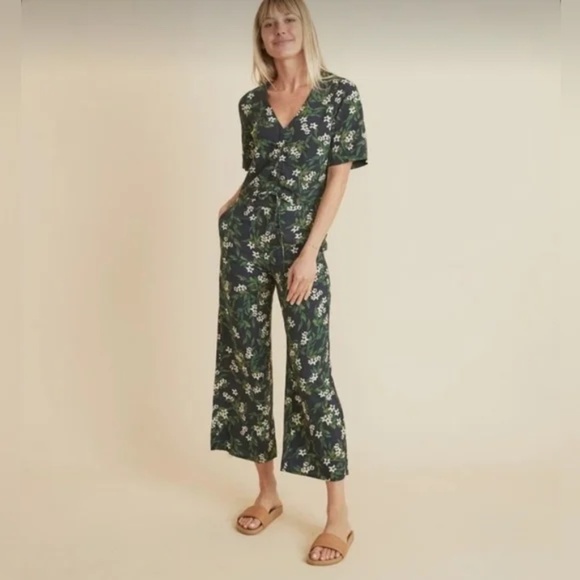 Marine Layer Kiley Pant and Top Set in Black Floral Print Size S Small - Picture 1 of 5